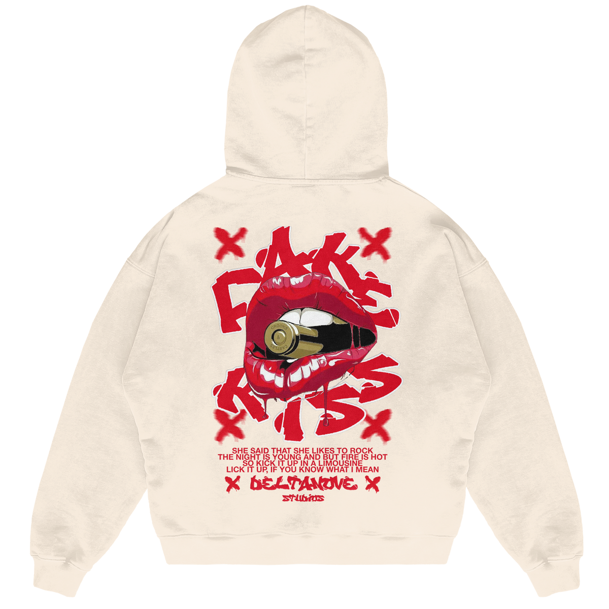 Felpa Hoodie Deltanove Fake Kiss 24H EXPRESS SHIPMENT - not for resale