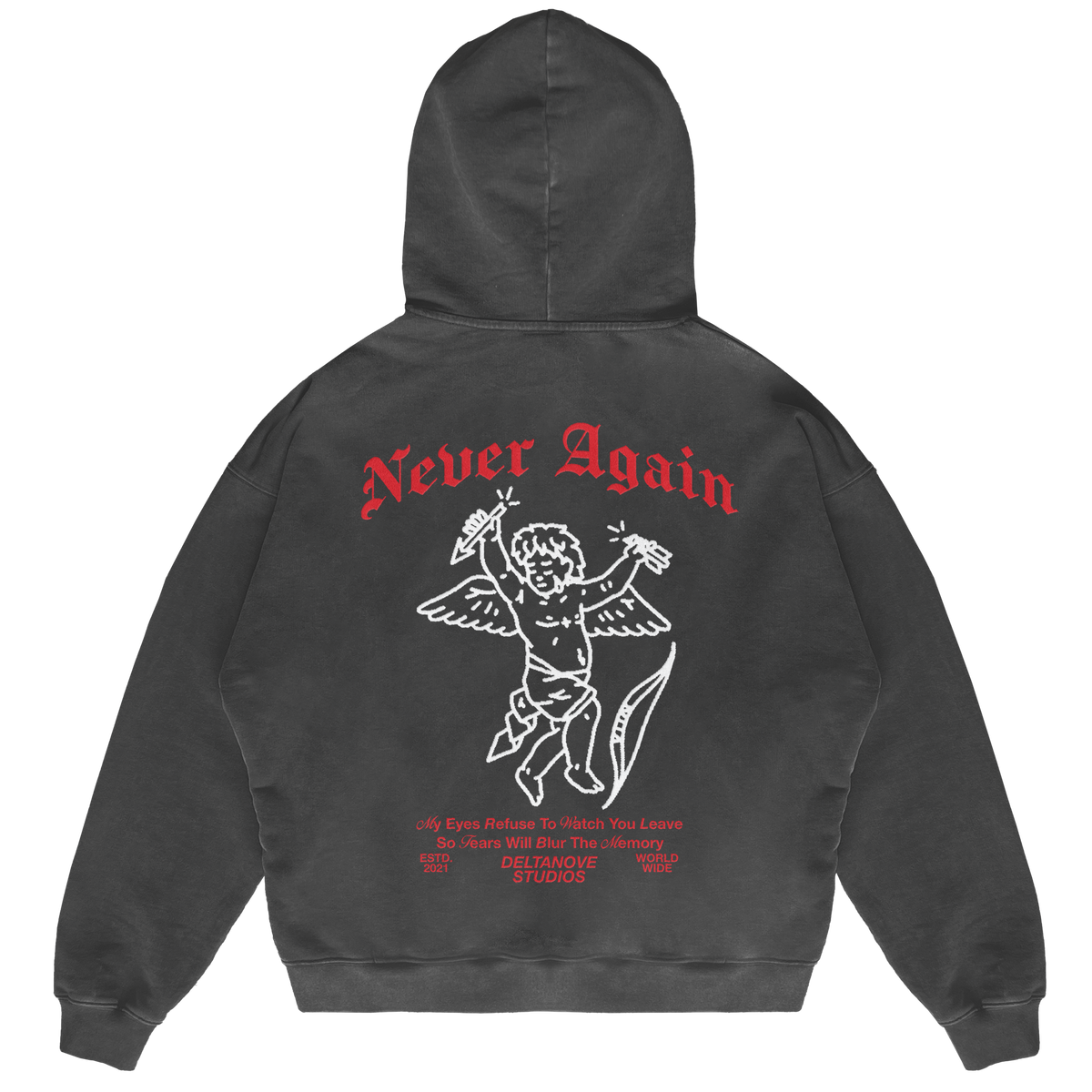 Felpa Hoodie Deltanove Never Again 24H EXPRESS SHIPMENT - not for resale