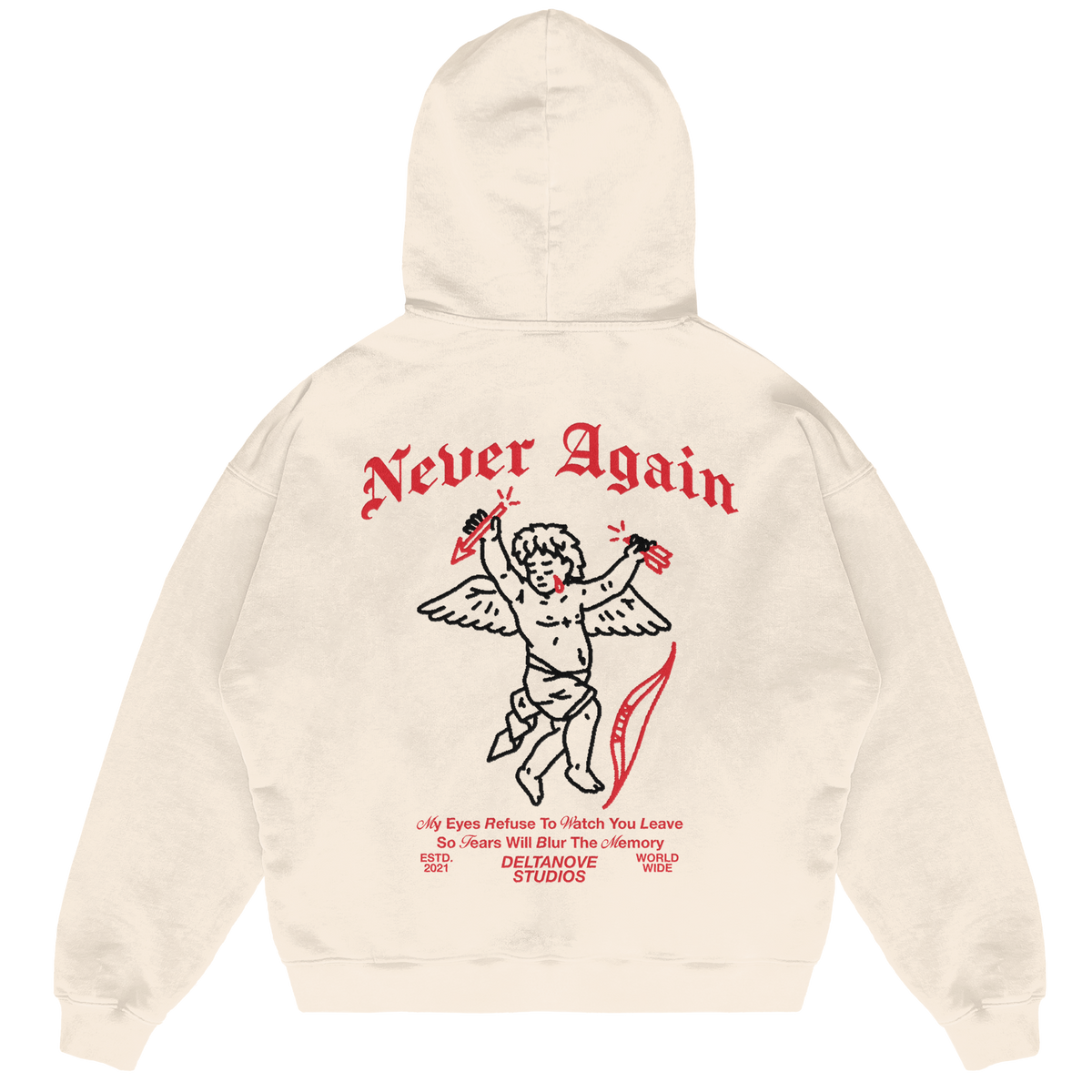 Felpa Hoodie Deltanove Never Again 24H EXPRESS SHIPMENT - not for resale