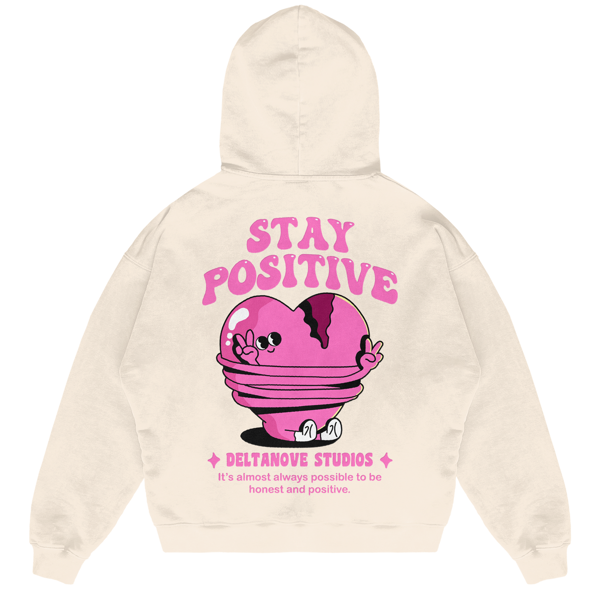Felpa Hoodie Deltanove Stay Positive 24H EXPRESS SHIPMENT - not for resale