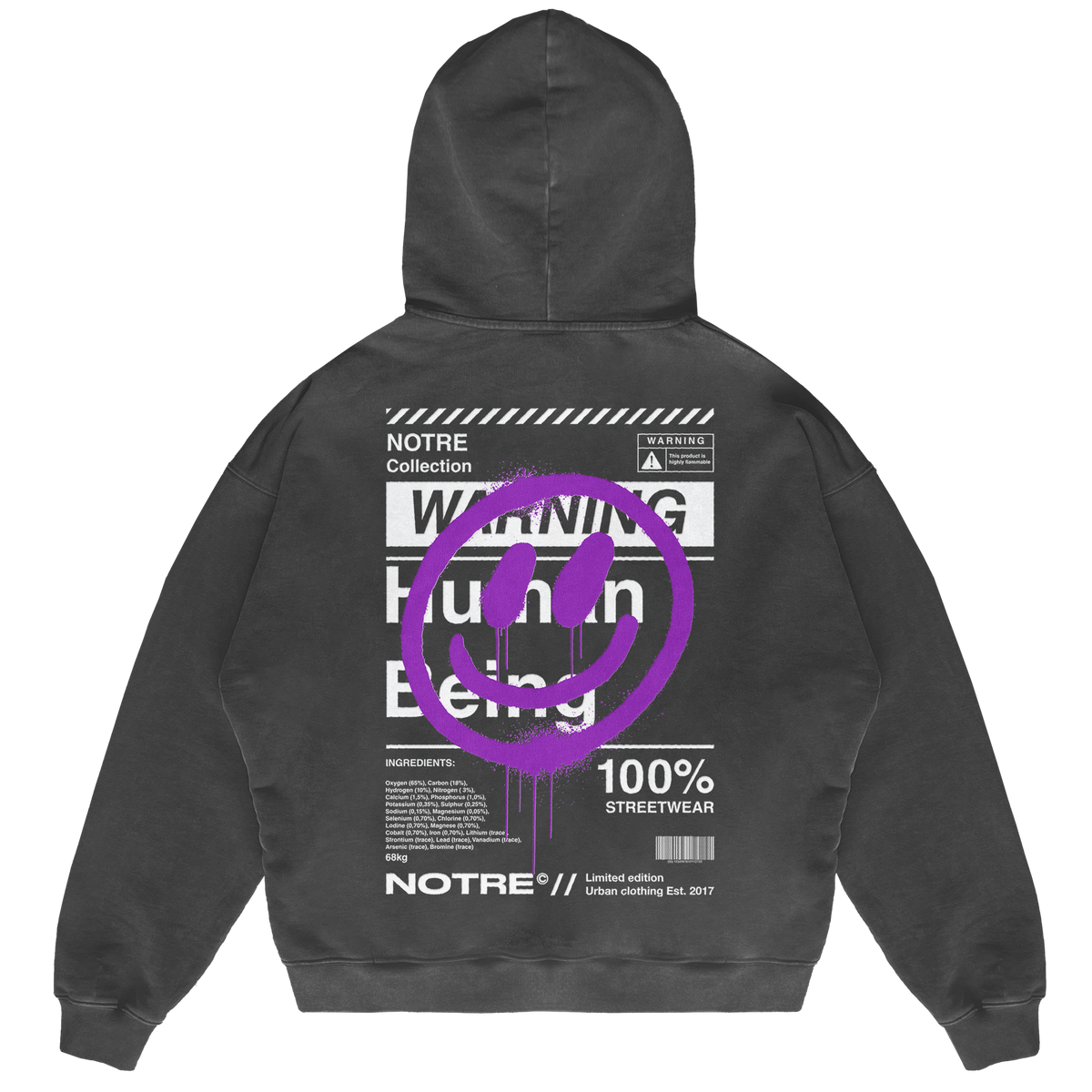 Felpa Hoodie Notre Human Being 24H EXPRESS SHIPMENT - not for resale
