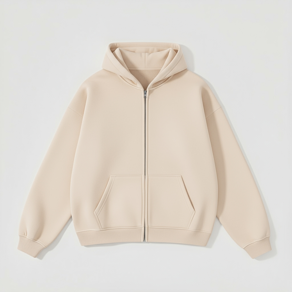 Zip Hoodie ESSENTIAL Premium 330gr WARM OFF-WHITE