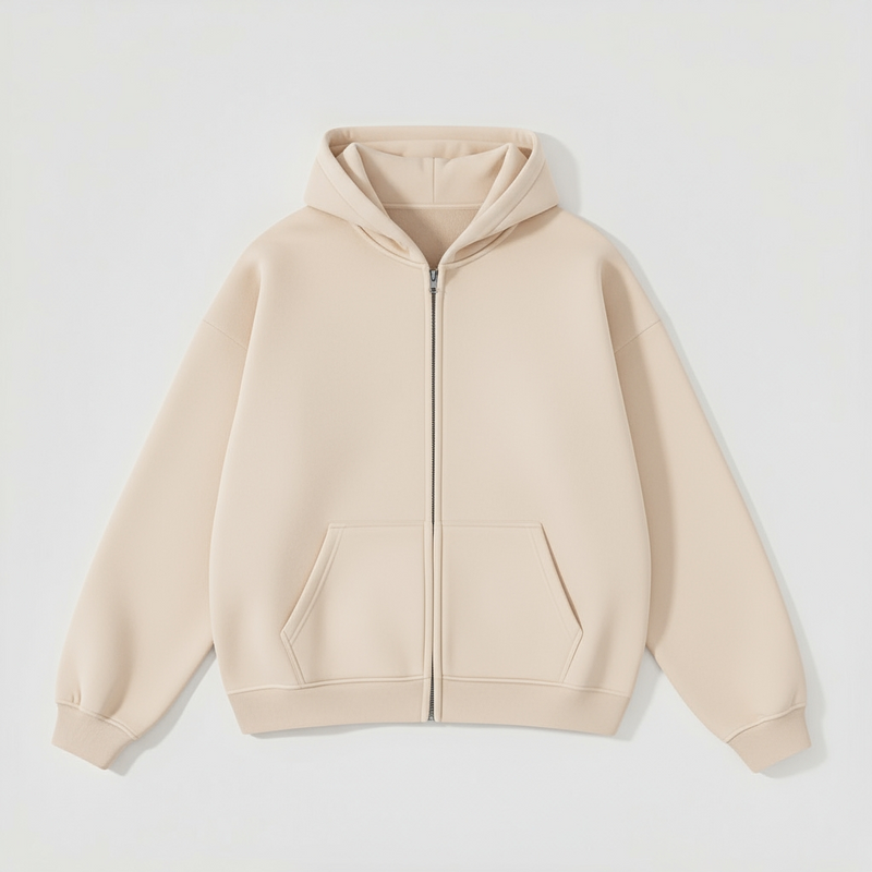 Zip Hoodie ESSENTIAL Premium 330gr WARM OFF-WHITE