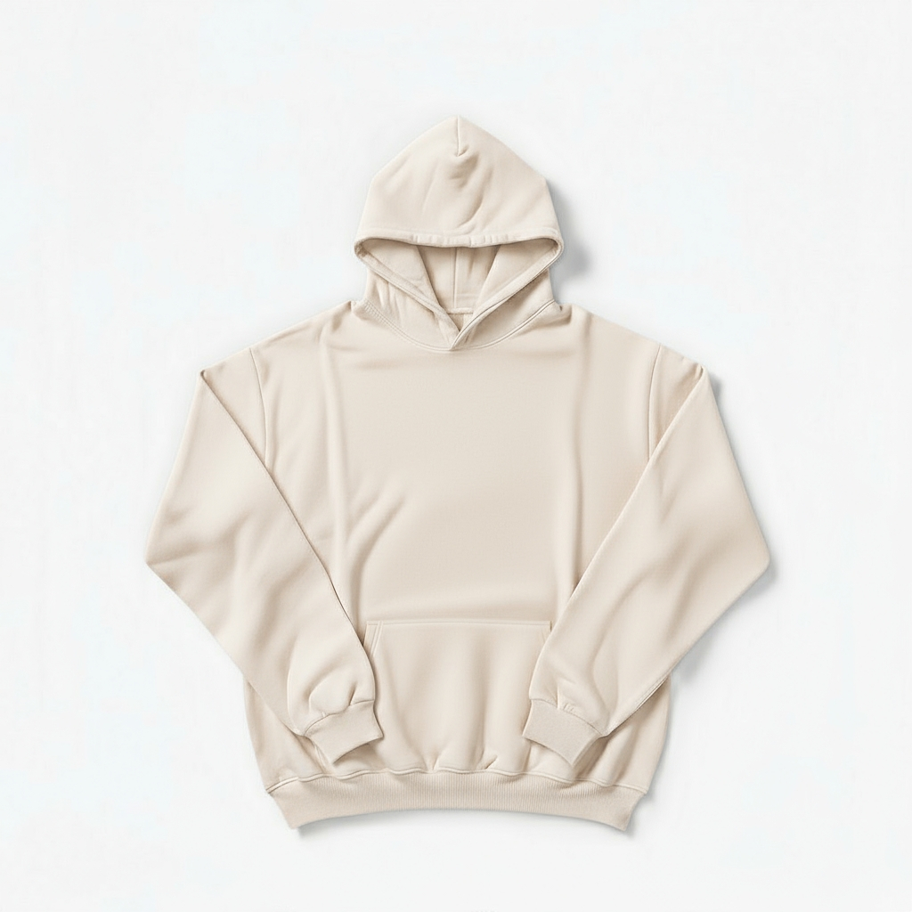 Felpa Hoodie ESSENTIAL 330grsm 100% cotone WARM OFF-WHITE