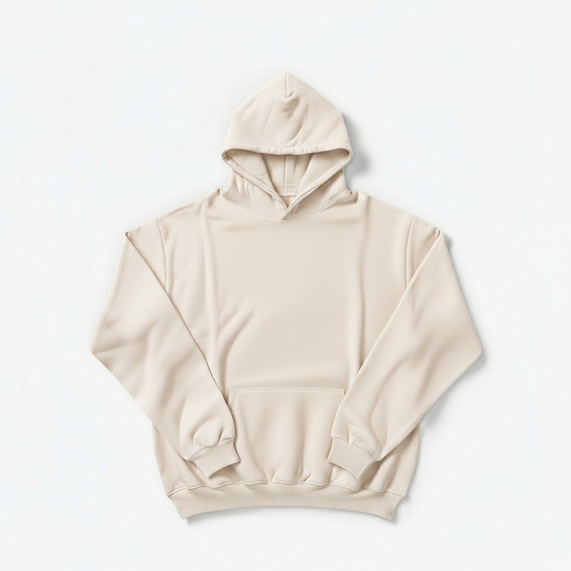 Felpa Hoodie ESSENTIAL 330grsm 100% cotone WARM OFF-WHITE