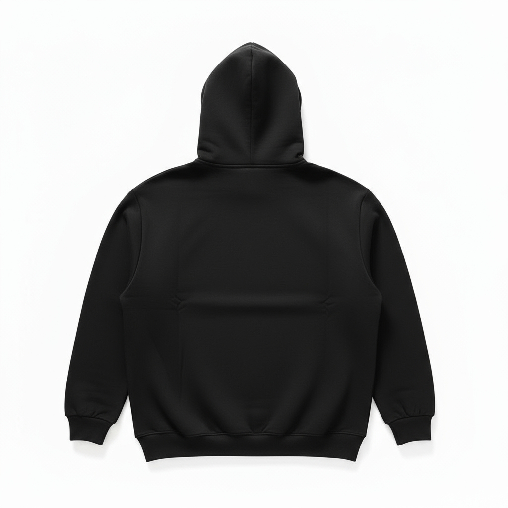 Felpa Hoodie ESSENTIAL 330grsm 100% cotone BLACK