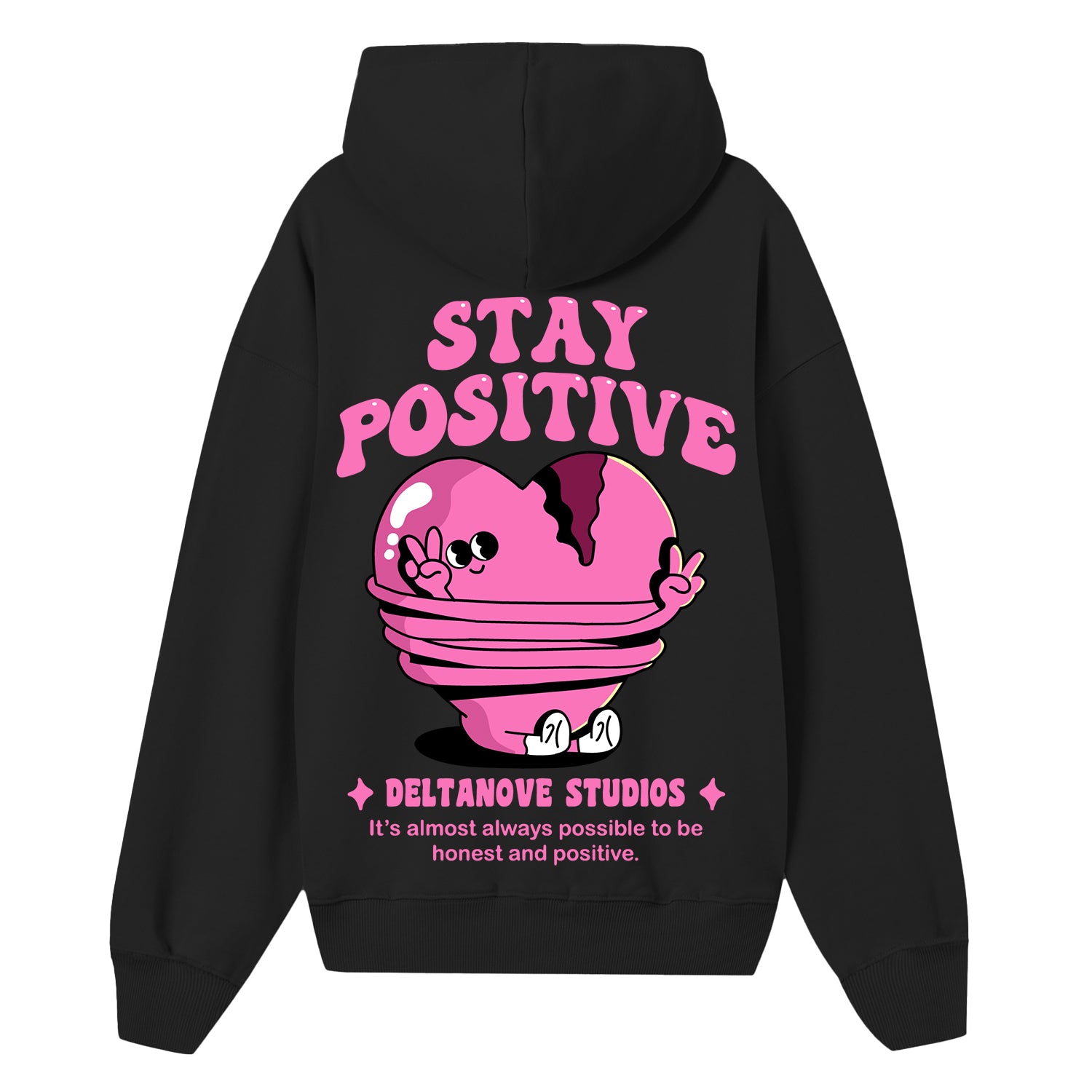 Felpa Hoodie Deltanove Stay positive 24H EXPRESS SHIPMENT - not for resale