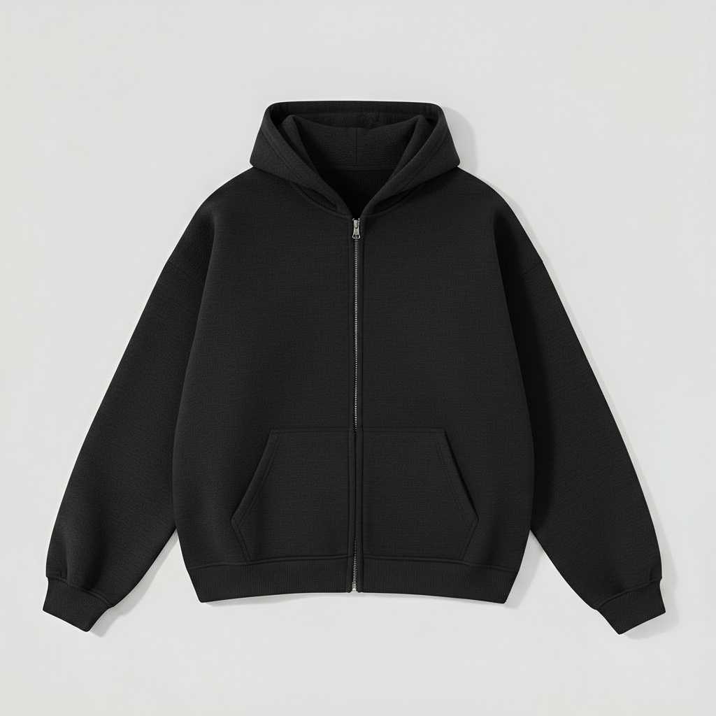 Premium ESSENTIAL Zip Hoodie 330g BLACK